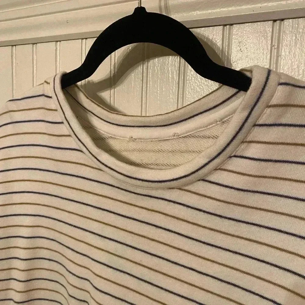 Vince striped cropped sweatshirt 100% cotton - Picture 6 of 9